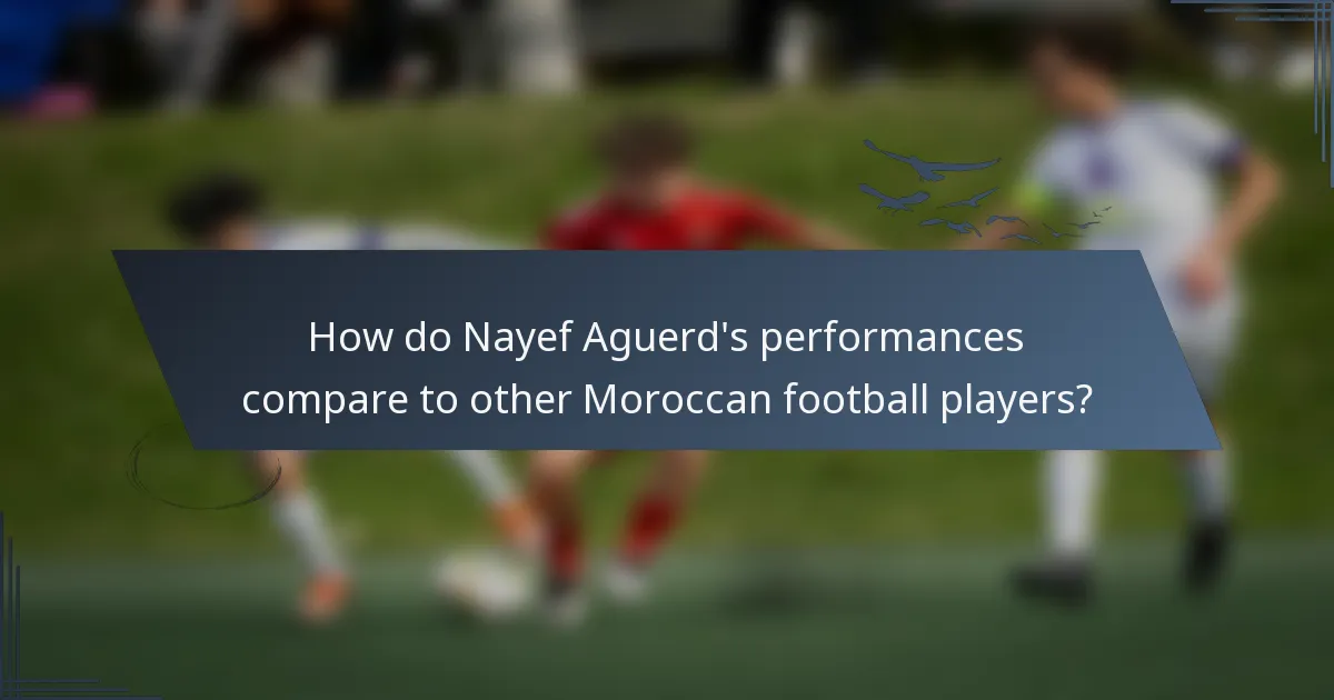 How do Nayef Aguerd's performances compare to other Moroccan football players?