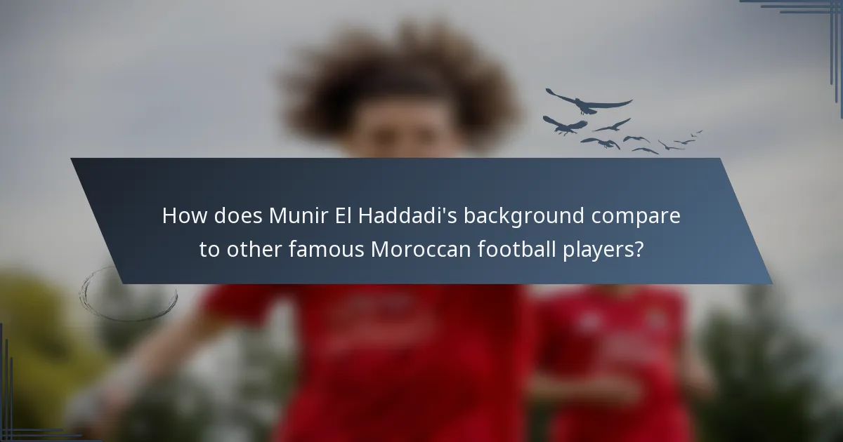 How does Munir El Haddadi's background compare to other famous Moroccan football players?