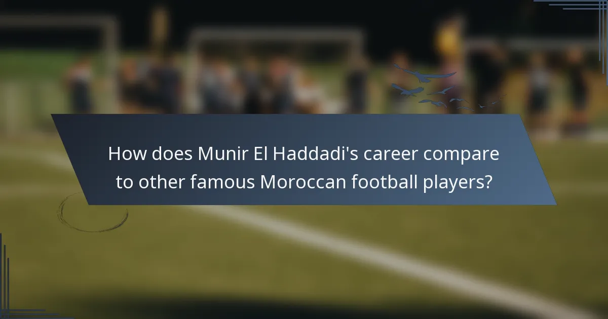 How does Munir El Haddadi's career compare to other famous Moroccan football players?
