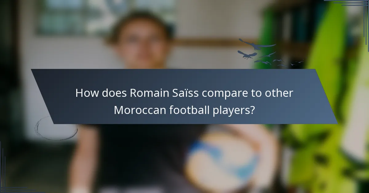 How does Romain Saïss compare to other Moroccan football players?