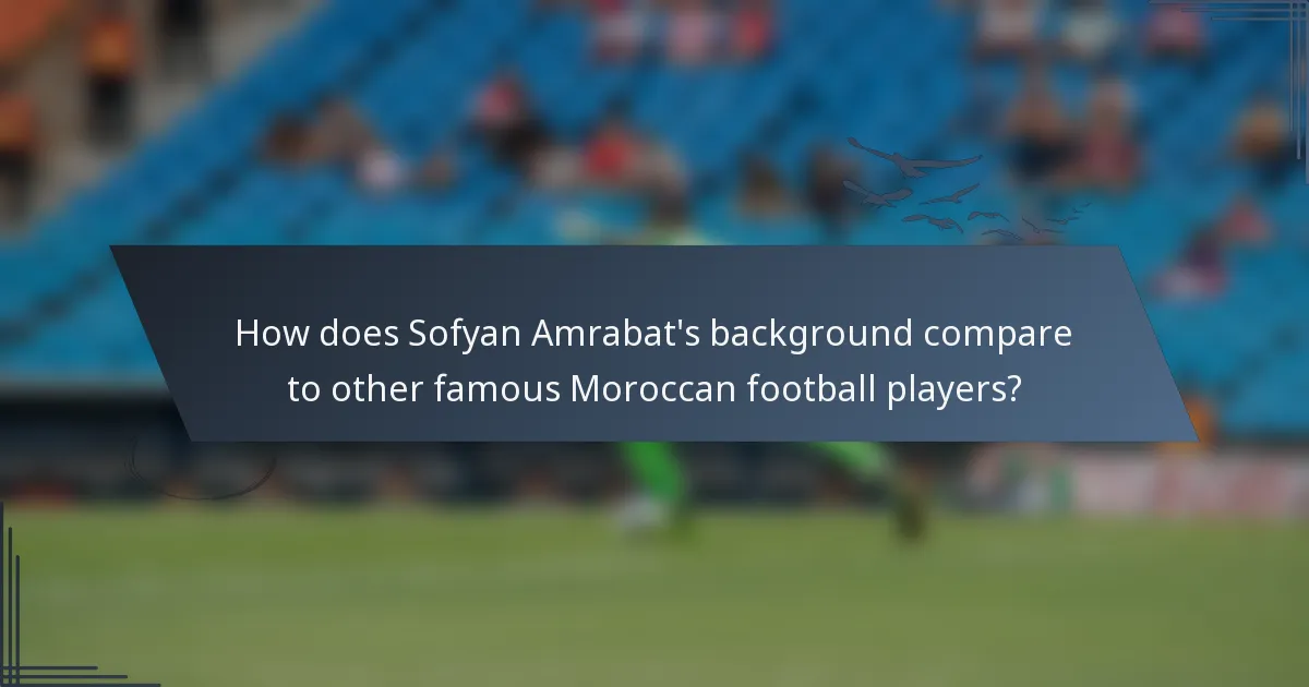 How does Sofyan Amrabat's background compare to other famous Moroccan football players?