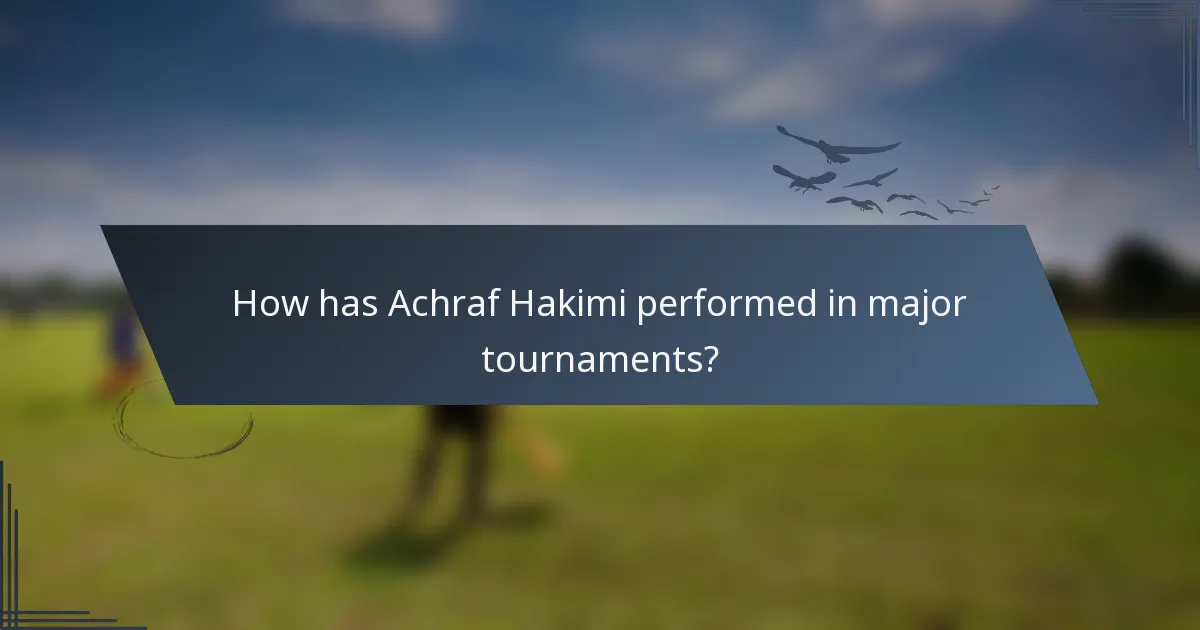 How has Achraf Hakimi performed in major tournaments?