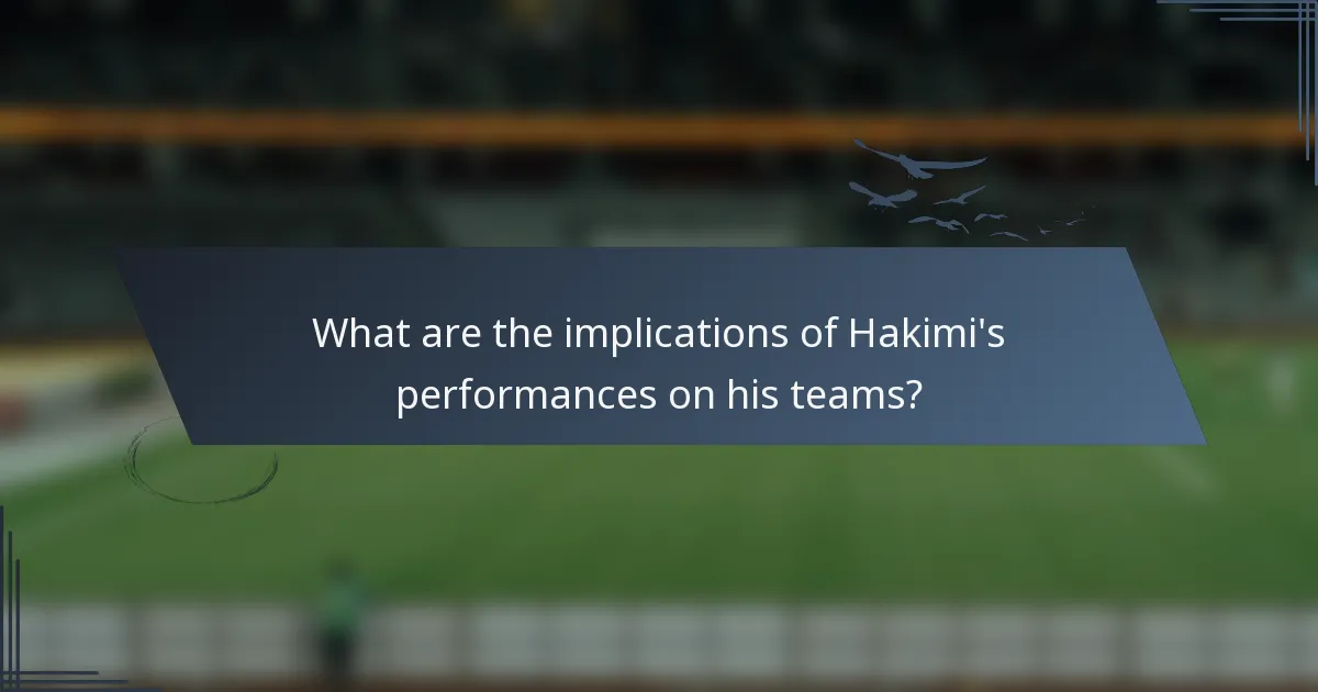 What are the implications of Hakimi's performances on his teams?
