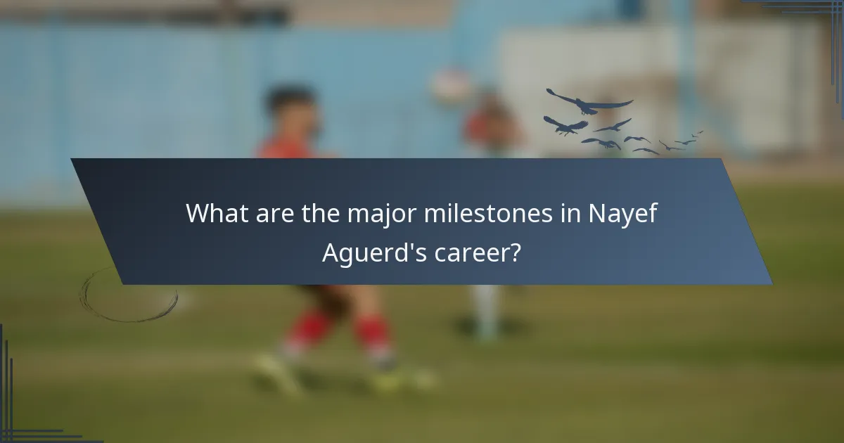 What are the major milestones in Nayef Aguerd's career?