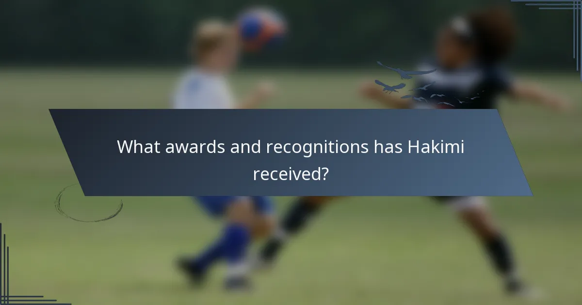 What awards and recognitions has Hakimi received?