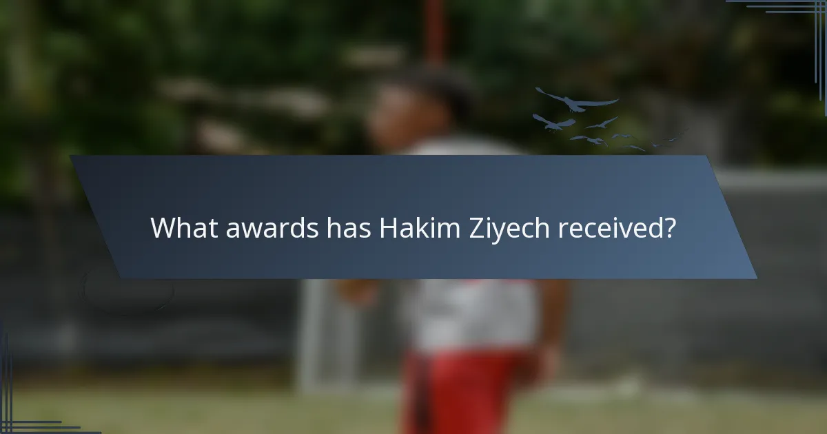 What awards has Hakim Ziyech received?