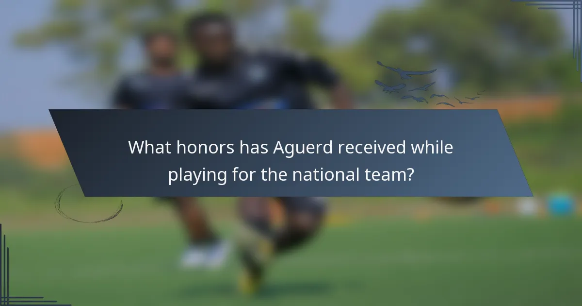 What honors has Aguerd received while playing for the national team?