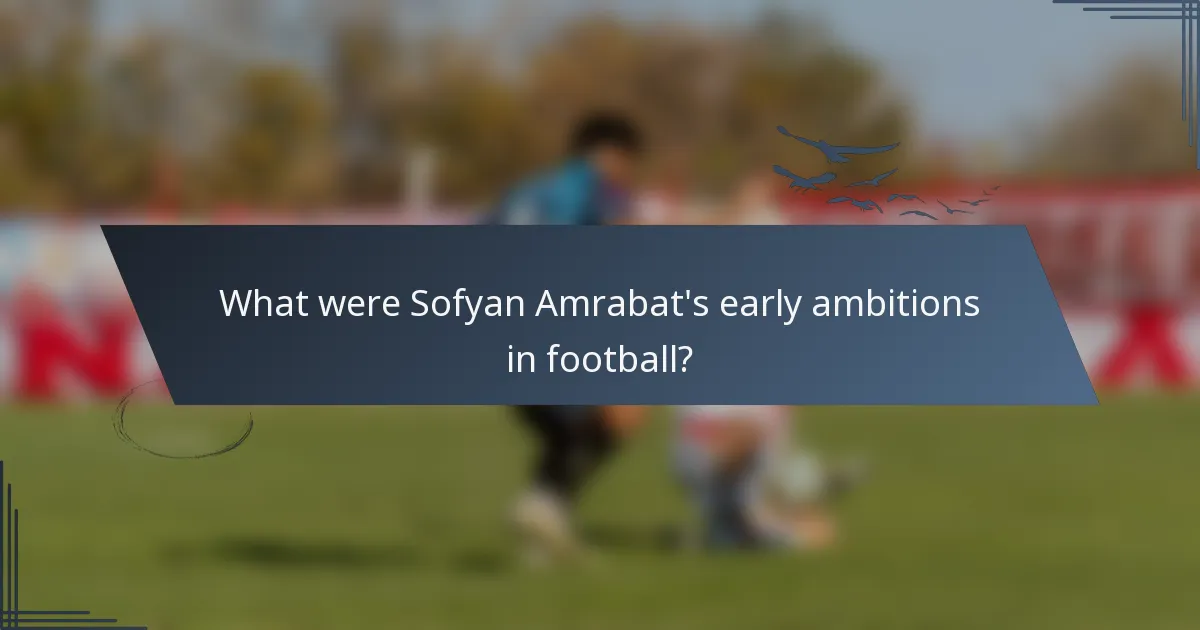 What were Sofyan Amrabat's early ambitions in football?