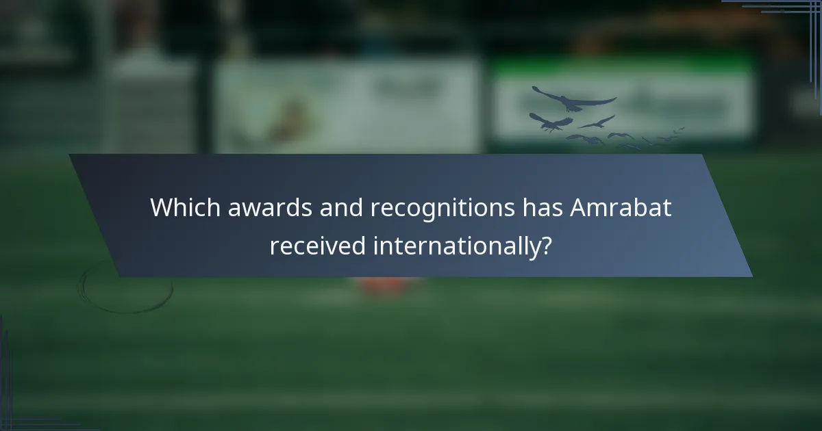 Which awards and recognitions has Amrabat received internationally?