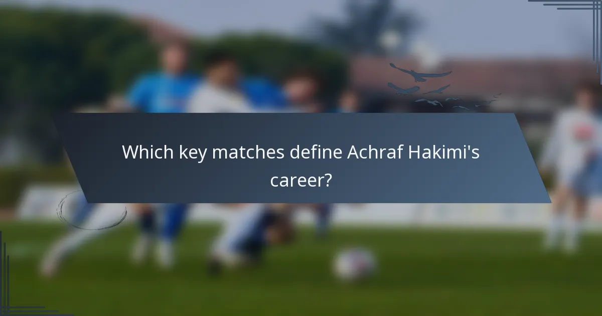 Which key matches define Achraf Hakimi's career?