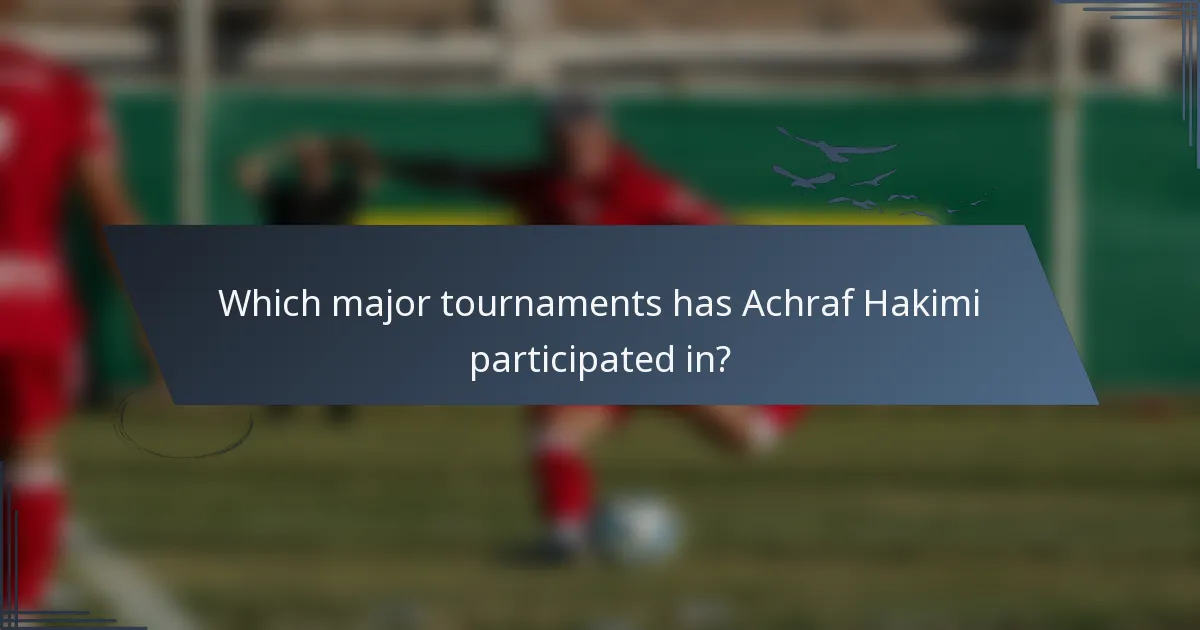 Which major tournaments has Achraf Hakimi participated in?